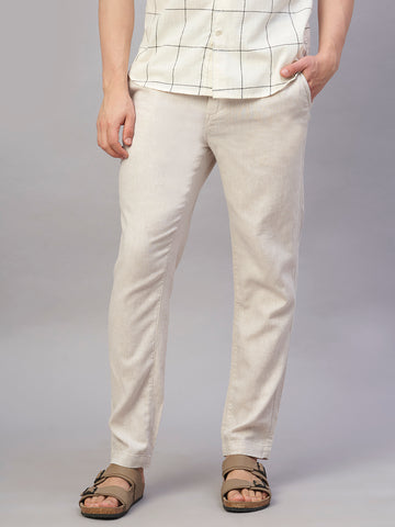 Men’s Linen Cotton Regular Fit Pant Natural