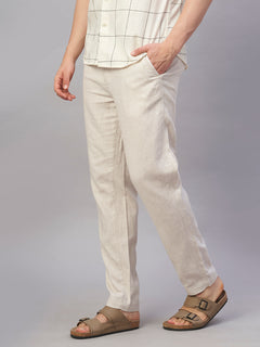 Men’s Linen Cotton Regular Fit Pant Natural