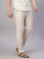 Men's Natural Linen Cotton Regular Fit Pant