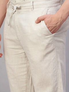 Men’s Linen Cotton Regular Fit Pant Natural