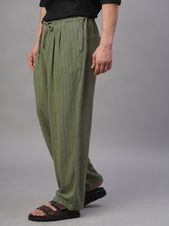 Men’s Linen Viscose Loose Fit Pant Green