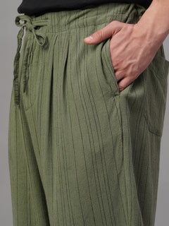 Men’s Linen Viscose Loose Fit Pant Green