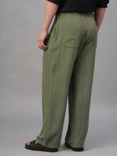 Men’s Linen Viscose Loose Fit Pant Green
