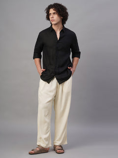Men’s Linen Viscose Loose Fit Pant Natural