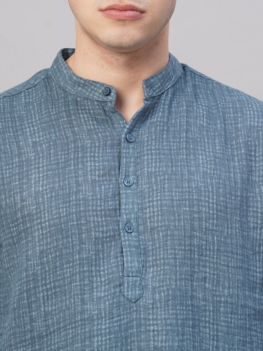 Men's Blue 100% Cotton Regular Fit Shirt