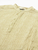 Men's Khaki 100% Cotton Regular Fit Shirt