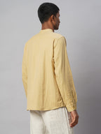 Men's Mustard 100% Cotton Regular Fit Shirt