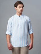 Men's Cotton Lyocell Regular Fit Shirt Blue
