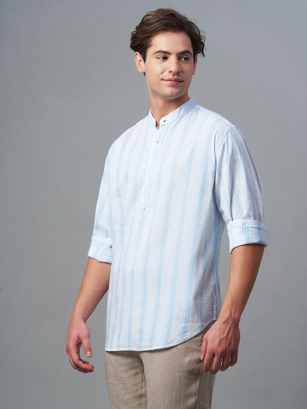 Men's Cotton Lyocell Regular Fit Shirt Blue