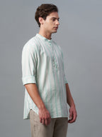 Men's Cotton Lyocell Regular Fit Shirt Green