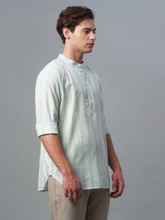 Men's Cotton Lyocell Regular Fit Shirt Green