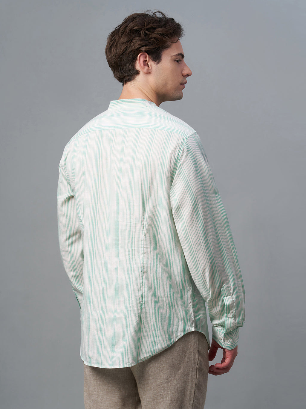 Men's Cotton Lyocell Regular Fit Shirt Green