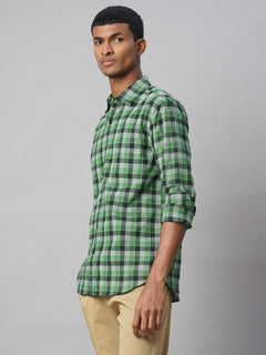 Men’s Cotton Linen Regular Fit Shirt Green