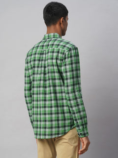 Men’s Cotton Linen Regular Fit Shirt Green
