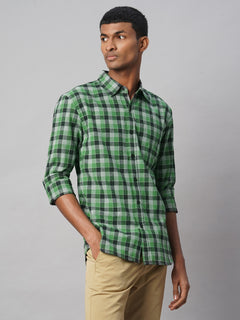 Men’s Cotton Linen Regular Fit Shirt Green