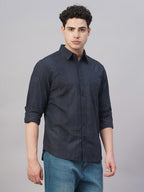 Men's Navy 100% Cotton Regular Fit Shirt
