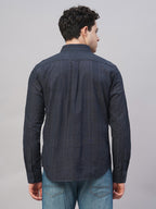 Men's Navy 100% Cotton Regular Fit Shirt