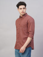 Men's Rust 100% Cotton Regular Fit Shirt