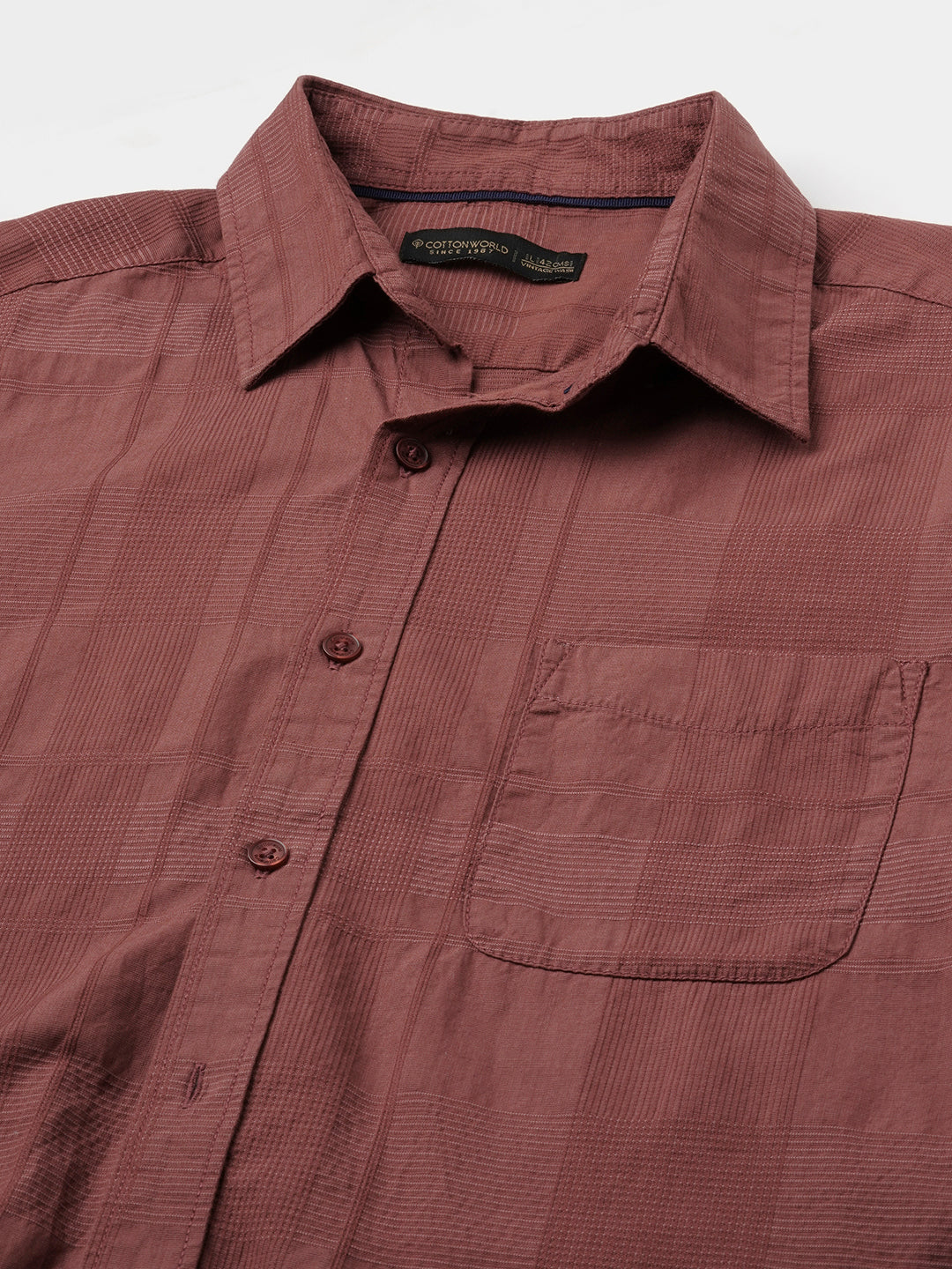 Men's Rust 100% Cotton Regular Fit Shirt