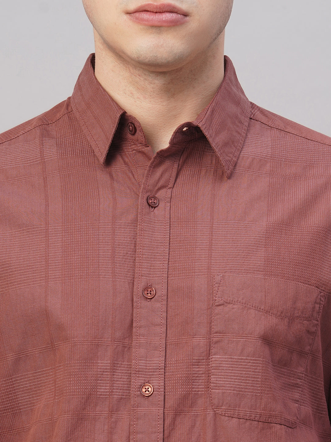 Men's Rust 100% Cotton Regular Fit Shirt