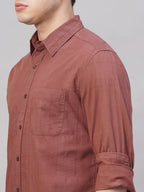 Men's Rust 100% Cotton Regular Fit Shirt