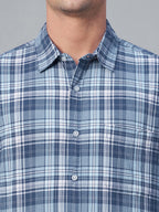 Men's Navy 100% Cotton Regular Fit Shirt