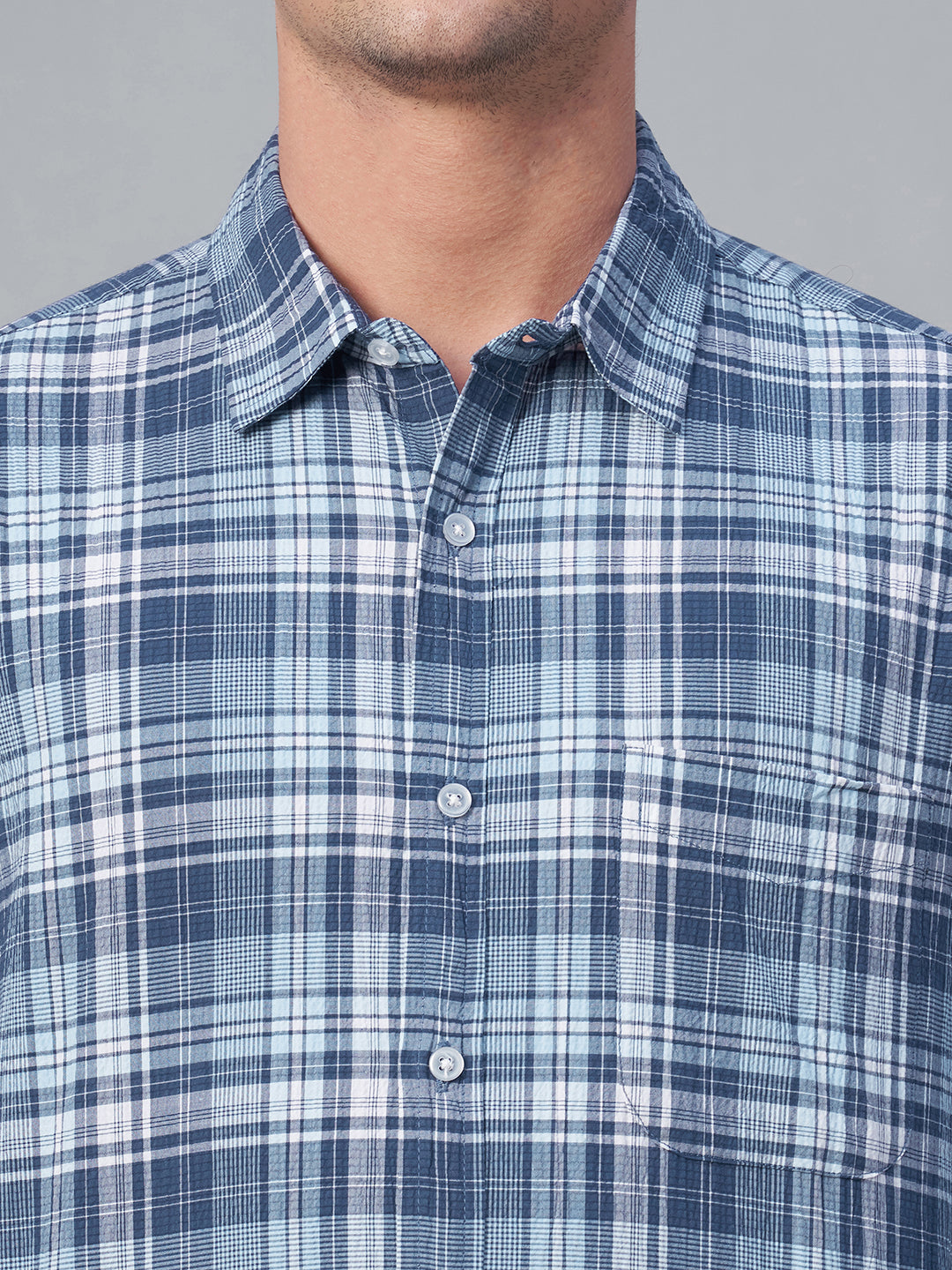 Men's Navy 100% Cotton Regular Fit Shirt