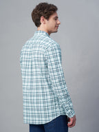 Men's Blue 100% Cotton Regular Fit Shirt