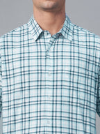 Men's Blue 100% Cotton Regular Fit Shirt