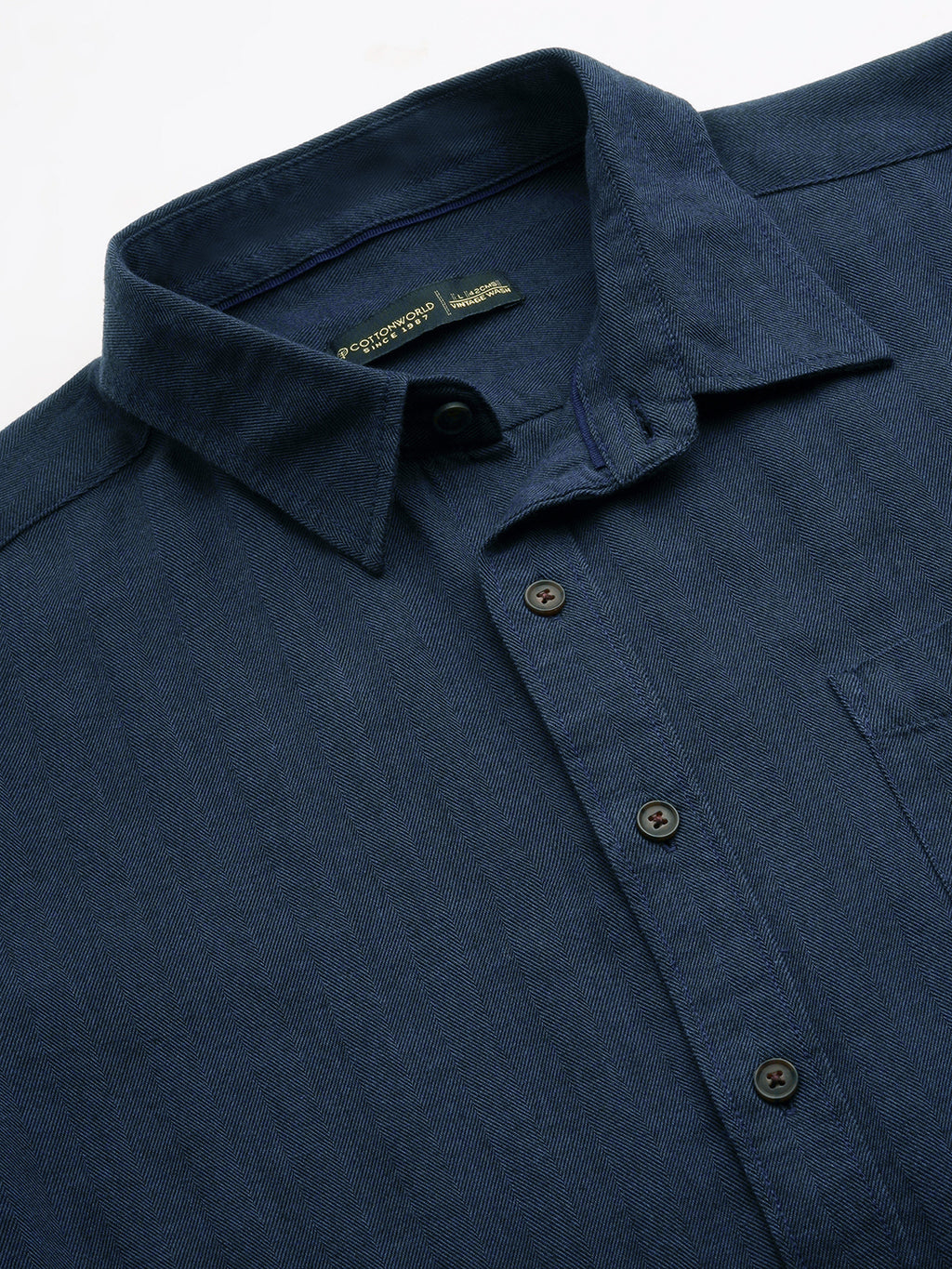 Men's Navy 100% Cotton Regular Fit Shirt