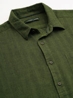 Men's Olive 100% Cotton Regular Fit Shirt