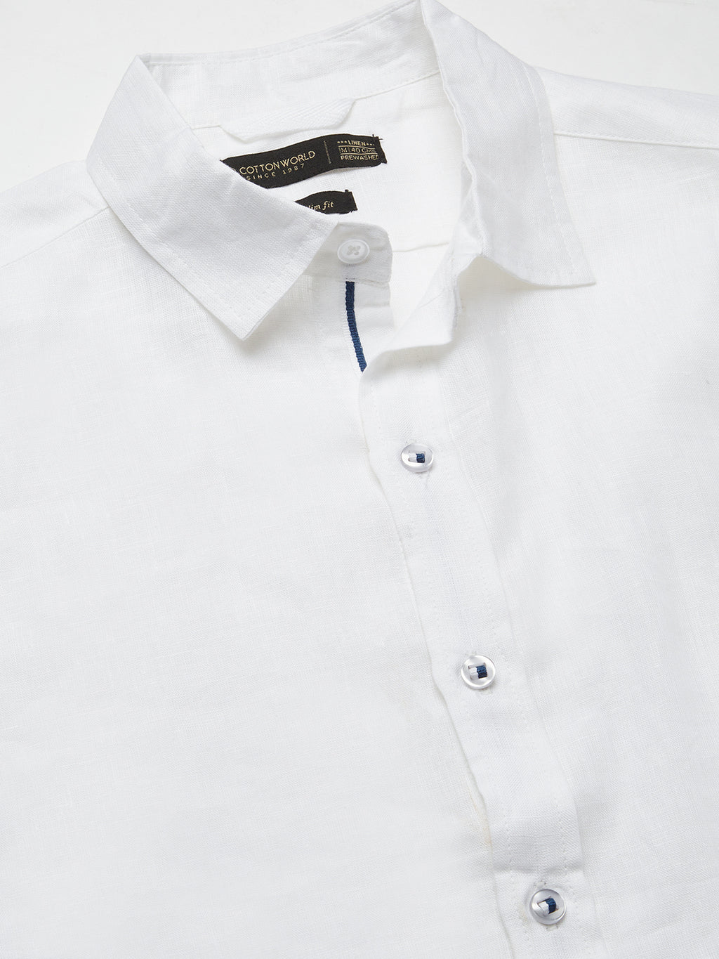 Men's White 100% Linen Slim Fit Shirt