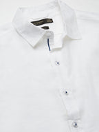 Men's White 100% Linen Slim Fit Shirt