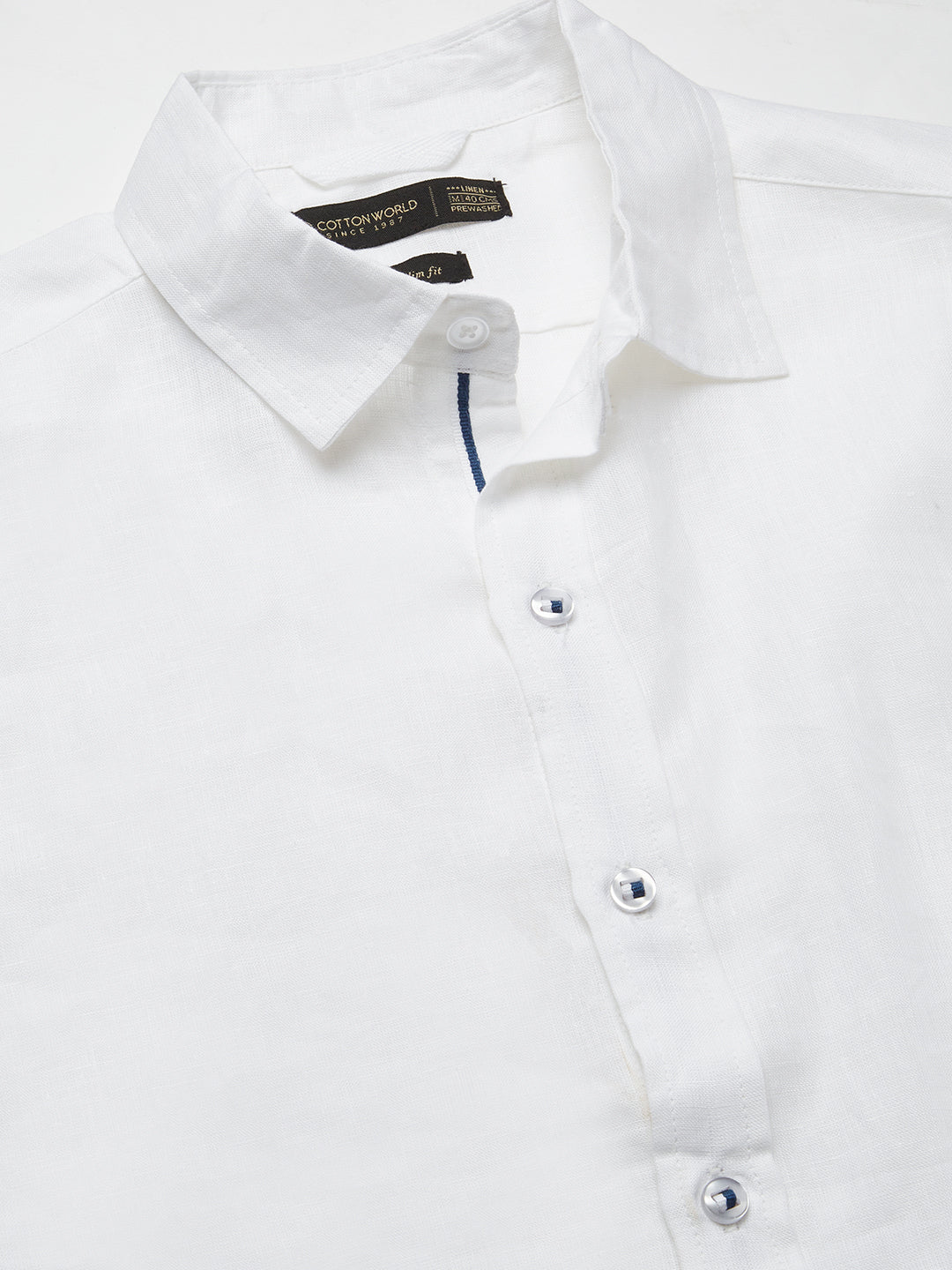 Men's White 100% Linen Slim Fit Shirt