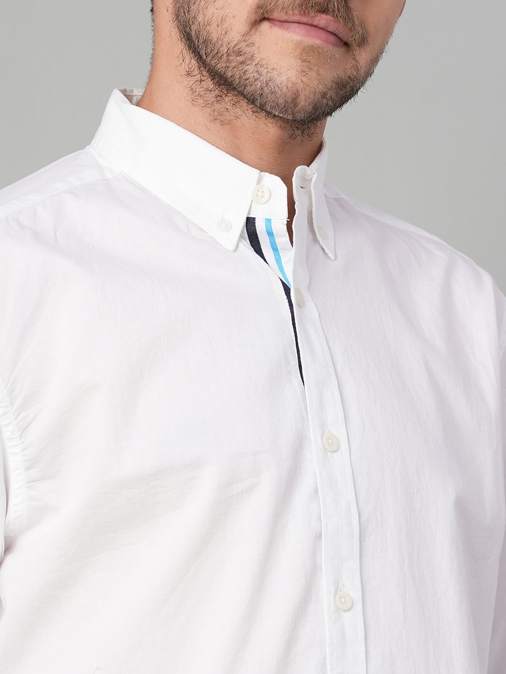 Men's White 100% Cotton Regular Fit Shirt