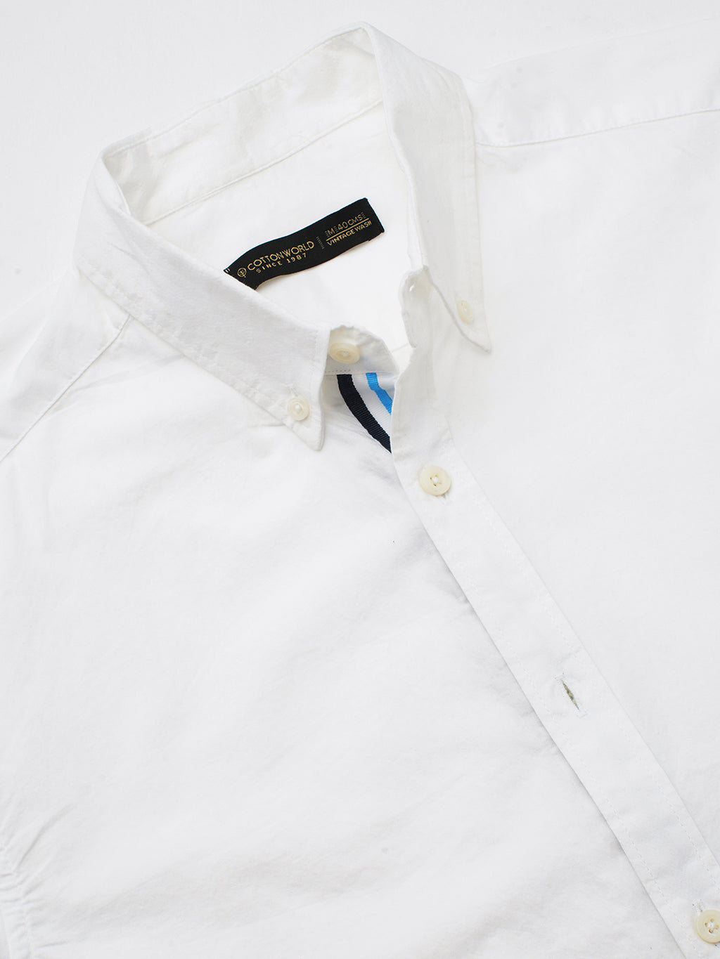 Men's White 100% Cotton Regular Fit Shirt