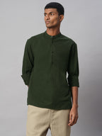 Men's Olive 100% Cotton Regular Fit Shirt