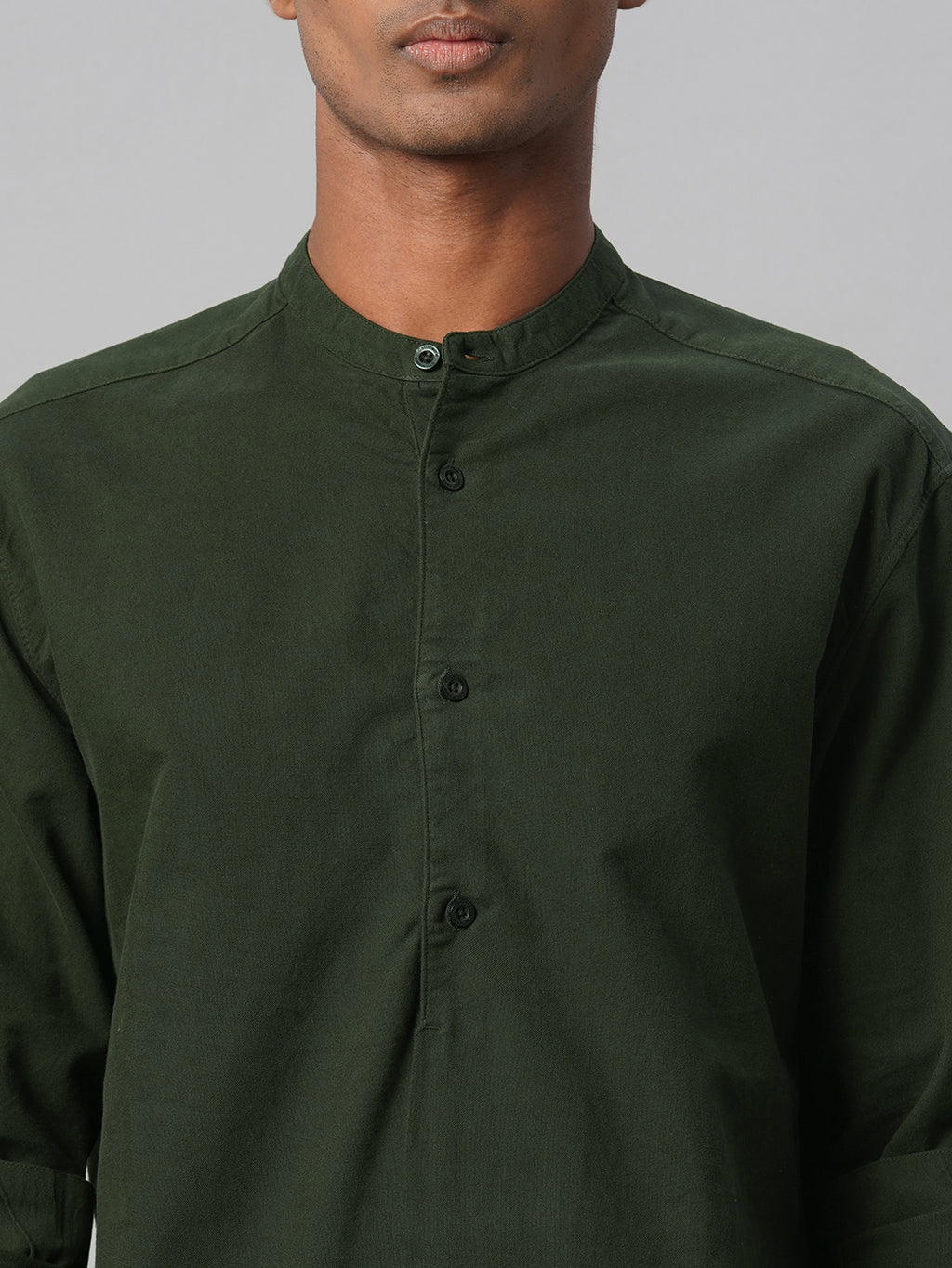 Men's Olive 100% Cotton Regular Fit Shirt