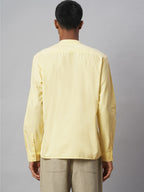 Men's Yellow 100% Cotton Regular Fit Shirt
