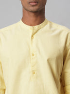 Men's Yellow 100% Cotton Regular Fit Shirt