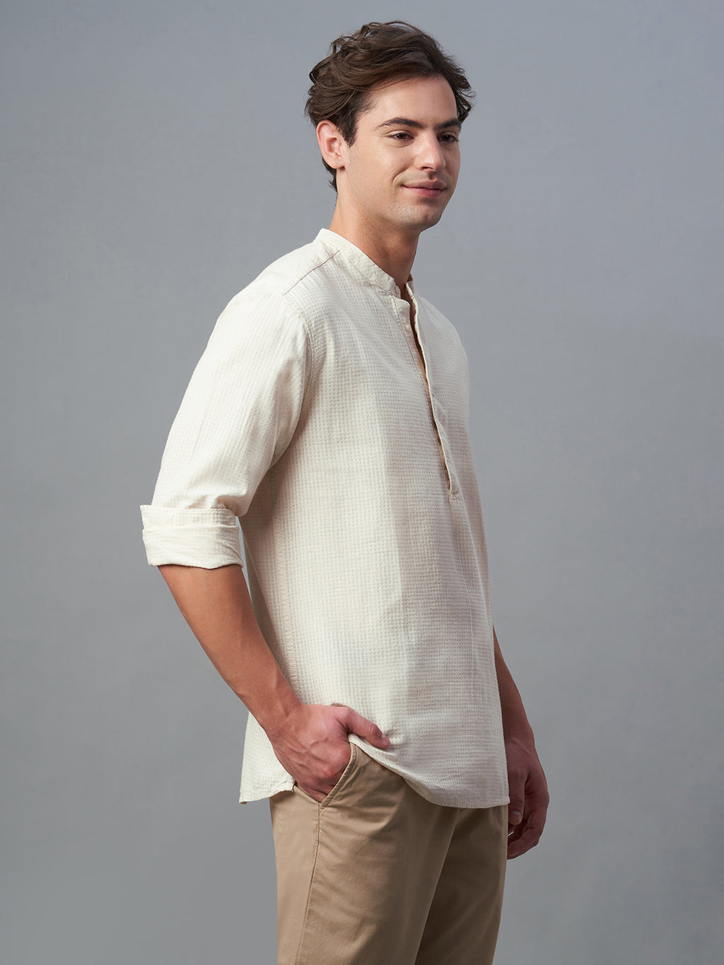 Men's Natural 100% Cotton Regular Fit Shirt