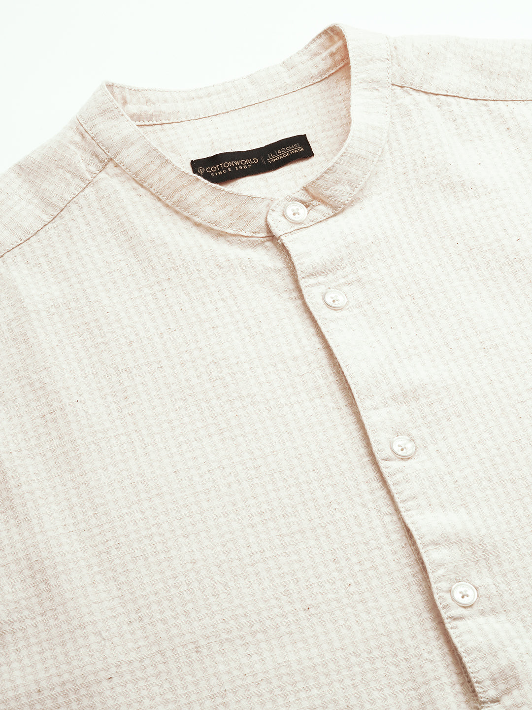Men's Natural 100% Cotton Regular Fit Shirt
