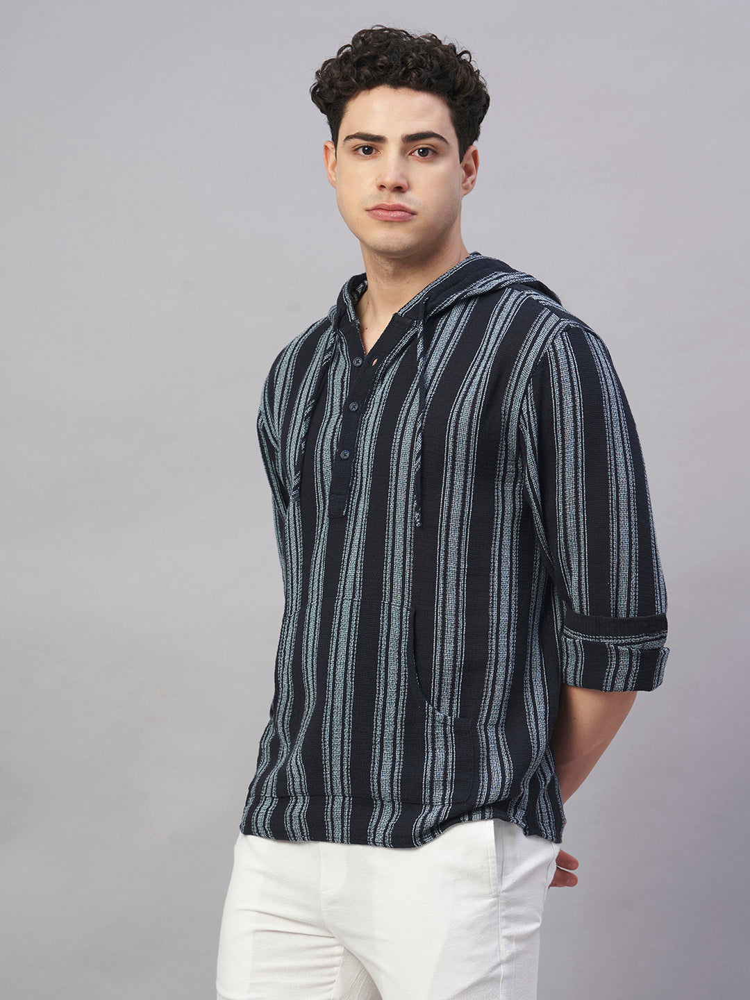 Men's Navy 100% Cotton Regular Fit Shirt