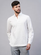 Men's White 100% Linen Regular Fit Kurta Shirt
