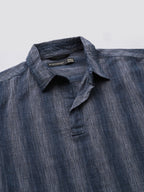 Men's Black Cotton Linen  Regular Fit Shirt