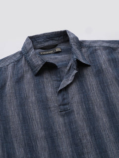 Men’s Cotton Linen Regular Fit Shirt Black