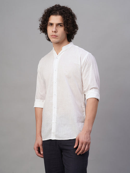 Men's 100% Cotton Button Front Regular Fit Shirt Blue