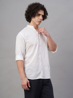 Men's 100% Cotton Button Front Regular Fit Shirt Blue