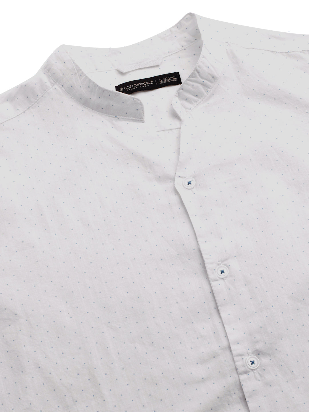 Men's Blue 100% Cotton Regular Fit Shirt