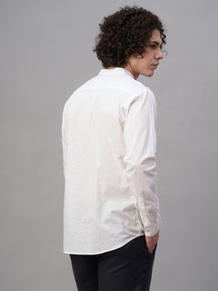 Men's 100% Cotton Button Front Regular Fit Shirt Blue